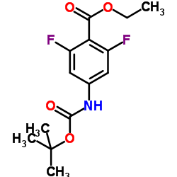 Ethyl 2,6-difluoro-4-({[(2-methyl-2-propanyl)oxy]carbonyl}amino)benzoate结构式