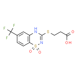 3-[[6-(Trifluoromethyl)-2H-1,2,4-benzothiadiazine 1,1-dioxide]-3-ylthio]propanoic acid结构式