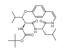 tert-butyl ((3S,4S,7S,Z)-7-isobutyl-3-isopropyl-5,8-dioxo-2-oxa-6,9-diaza-1(1,4)-benzenacycloundecaphan-10-en-4-yl)carbamate结构式