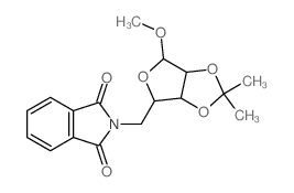 b-D-Ribofuranoside, methyl5-deoxy-5-(1,3-dihydro-1,3-dioxo-2H-isoindol-2-yl)-2,3-O-(1-methylethylidene)-结构式