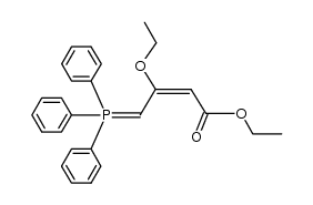 (E)-[2-ethoxy-3-(ethoxycarbonyl)-2-propenylidene]triphenylphosphorane结构式