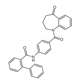 N-[4-(5-oxo-2,3,4,5-tetrahydro-1H-benzazepine-1-carbonyl)phenyl]biphenyl-2-carboxamide结构式