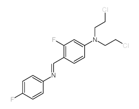 N,N-bis(2-chloroethyl)-3-fluoro-4-[(4-fluorophenyl)iminomethyl]aniline Structure