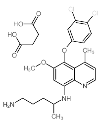 1,4-Pentanediamine, N4-[5-(3,4-dichlorophenoxy)-6-methoxy-4-methyl-8-quinolinyl]-, (-)-, butanedioate (1_1) Structure