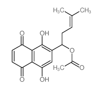 1,4-Naphthoquinone,5,8-dihydroxy-6-(1-hydroxy-4-methyl-3-pentenyl)-, 6-acetate, (-)- (8CI) structure