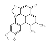 5H-Benzo[kl]bis[1,3]dioxolo[4,5-b:4',5'-g]xanthen-5-one,7,8,8a,14b-tetrahydro-7,8-dimethyl-, (7R,8R,8aS,14aR,14bS)-rel-结构式