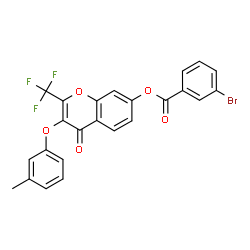 3-(3-Methylphenoxy)-4-oxo-2-(trifluoromethyl)-4H-chromen-7-yl 3-bromobenzoate结构式