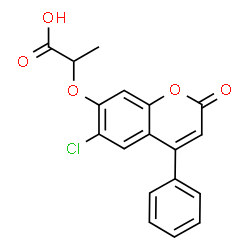 2-[(6-Chloro-2-oxo-4-phenyl-2H-chromen-7-yl)oxy]-propanoic acid结构式