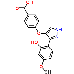 3-(2-Hydroxy-4-Methoxyphenyl)-4-(4-carboxyphenoxy)-1H-pyrazole结构式