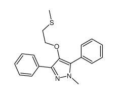 1-methyl-4-(2-methylsulfanylethoxy)-3,5-diphenylpyrazole结构式