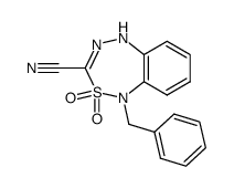 1-benzyl-2,2-dioxo-2,5-dihydro-1H-2λ6-benzo[1,2,4,5]thiatriazepine-3-carbonitrile结构式