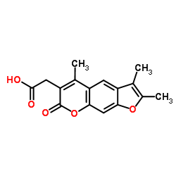 (2,3,5-Trimethyl-7-oxo-7H-furo[3,2-g]-chromen-6-yl)acetic acid structure