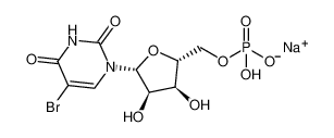 5'-Uridylic acid, 5-bromo-, Monosodium salt Structure