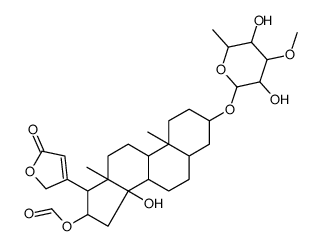 3β-[(3-O-Methyl-6-deoxy-D-galactopyranosyl)oxy]-16β-(formyloxy)-14-hydroxy-5β-card-20(22)-enolide structure