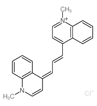 Quinolinium,1-methyl-4-[3-(1-methyl-4(1H)-quinolinylidene)-1-propen-1-yl]-, chloride (1:1) Structure