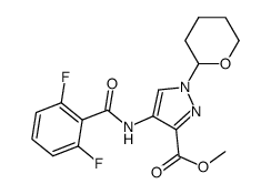 4-(2,6-difluoro-benzoylamino)-1-(tetrahydro-pyran-2-yl)-1H-pyrazole-3-carboxylic acid methyl ester Structure