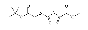 1H-Imidazole-5-carboxylic acid, 2-[[2-(1,1-dimethylethoxy)-2-oxoethyl]thio]-1-methyl-, methyl ester结构式