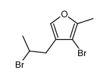 3-Brom-4-(2-brom-1-propyl)-2-methylfuran结构式