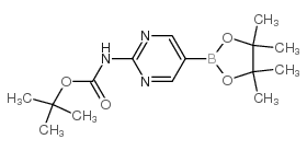 2-(tert-Butoxycarbonylamino)pyrimidine-5-boronic acid pinacol ester Structure