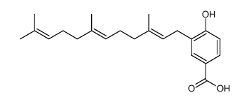 4-hydroxy-3-<1'-(2'E,6'E)-3',7',11'-trimethyl-2',6',10'-dodecatrienyl>benzoic acid结构式