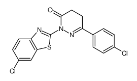 2-(6-chloro-1,3-benzothiazol-2-yl)-6-(4-chlorophenyl)-4,5-dihydropyridazin-3-one结构式