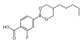 2-fluoro-4-(5-pentyl-1,3,2-dioxaborinan-2-yl)benzoic acid Structure