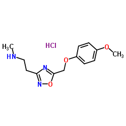 2-{5-[(4-Methoxyphenoxy)methyl]-1,2,4-oxadiazol-3-yl}-N-methylethanamine hydrochloride (1:1)结构式