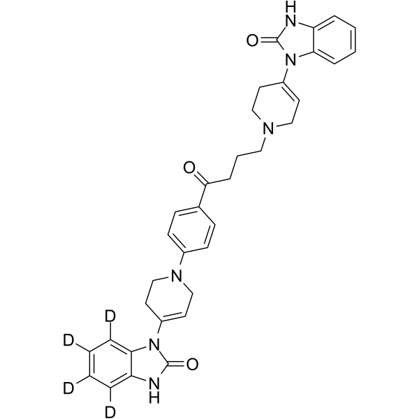 4-Desfluoro-4-[4-(2-Oxo-2,3-dihydro-1H-benzimidazol-1-yl)-3,6-dihydropyridin-1(2H)-yl] Droperidol-d4 Structure