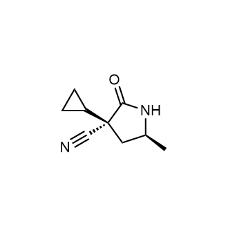 (3S,5S)-3-环丙基-5-甲基-2-氧杂-吡咯烷-3-甲腈结构式