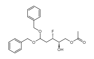 (2R,3S)-5,5-bis(benzyloxy)-3-fluoro-2-hydroxypentyl acetate结构式