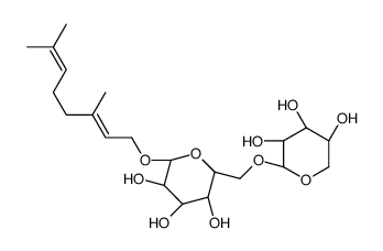 (2R,3R,4S,5S,6R)-2-[(2E)-3,7-二甲基辛-2,6-二烯氧基]-6-[[(2S,3R,4S,5R)-3,4,5-三羟基四氢吡喃-2-基]氧基甲基]四氢吡喃-3,4,5-三醇结构式