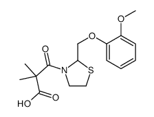 3-Thiazolidinepropanoic acid, alpha,alpha-dimethyl-2-((2-methoxyphenox y)methyl)-beta-oxo-结构式