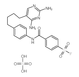 4-[[4-[4-(2,4-diaminopyrimidin-5-yl)butyl]phenyl]carbamoyl]benzenesulfonyl fluoride; sulfuric acid Structure