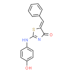 5-benzylidene-2-[(4-hydroxyphenyl)imino]-1,3-thiazolidin-4-one Structure