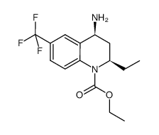 (-)-(2R,4S)-4-Amino-2-ethyl-6-trifluoromethyl-3,4-dihydro-2H-quinoline-1-carboxylic acid ethyl ester Structure