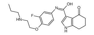 N-[3-fluoro-4-[2-(propylamino)ethoxy]phenyl]-4-oxo-1,5,6,7-tetrahydroindole-3-carboxamide结构式