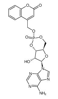 equatorial-(coumarin-4-yl)methyl adenosine cyclic 3',5'-monophosphate Structure