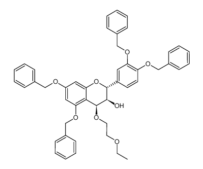 (2R,3R,4S)-3-hydroxy-5,7,3',4'-tetrabenzyloxy-4-(2''-ethoxyethoxy)flavan结构式