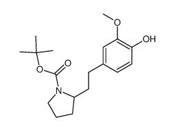 tert-butyl 2-(4-hydroxy-3-methoxyphenethyl)pyrrolidine-1-carboxylate结构式