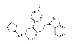 (9ci)-n-[2-(环戊基氨基)-2-氧代乙基]-n-(4-氟苯基)-1H-吲唑-1-丙酰胺结构式