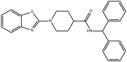 4-Piperidinecarboxamide,1-(2-benzothiazolyl)-N-(diphenylmethyl)-(9CI) structure