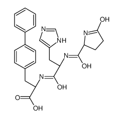 (2S)-2-[[(2S)-3-(1H-imidazol-5-yl)-2-[[(2S)-5-oxopyrrolidine-2-carbonyl]amino]propanoyl]amino]-3-(4-phenylphenyl)propanoic acid Structure