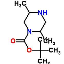 tert-butyl 2,5-dimethylpiperazine-1-carboxylate structure