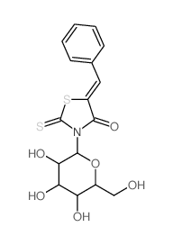 (5Z)-5-benzylidene-2-sulfanylidene-3-[3,4,5-trihydroxy-6-(hydroxymethyl)oxan-2-yl]thiazolidin-4-one结构式