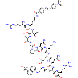 H-Arg-Lys(DABCYL)-Thr-Ser-Gly-Pro-Asn-Gln-Glu-Gln-Glu(EDANS)-Arg-OH结构式