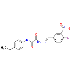 2-[(2E)-2-(4-Chloro-3-nitrobenzylidene)hydrazino]-N-(4-ethylphenyl)-2-oxoacetamide结构式