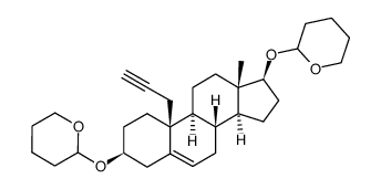 10β-propargyl-5-estrene-3β,17β-diol bis(tetrahydropyranyl ether) Structure