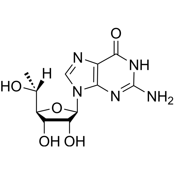 6H-Purin-6-one,2-amino-9-(6-deoxy-b-D-allofuranosyl)-1,9-dihydro- structure