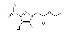 1H-Pyrazole-1-acetic acid, 4-chloro-5-methyl-3-nitro-, ethyl ester结构式