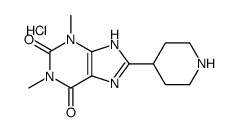 1,3-dimethyl-8-piperidin-4-yl-7H-purine-2,6-dione,hydrochloride结构式